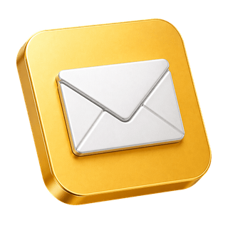 3D decorative mail envelope icon on the contact us page