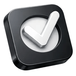 3D confirmation tick icon on the Larkspur Fondvik about page