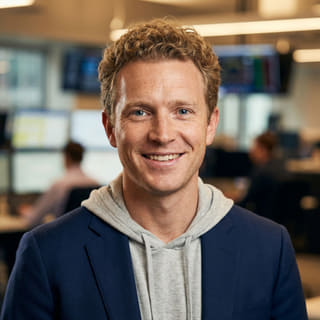 Ryan Brooks, listed as Lead Trading Analyst at Larkspur Fondvik, shown in a profile image